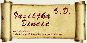 Vasiljka Dinčić vizit kartica
